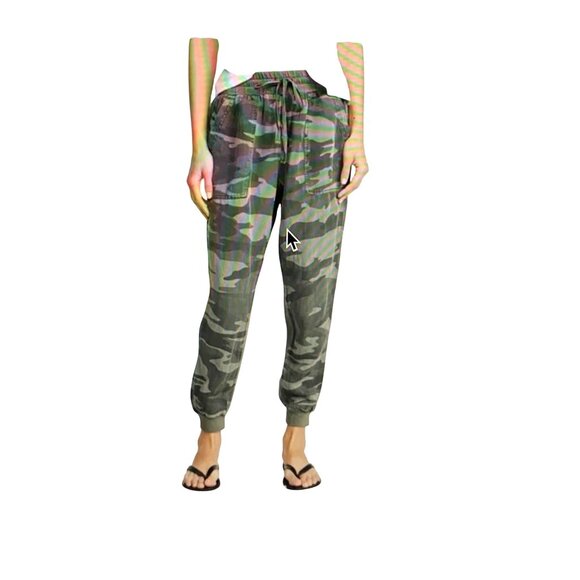 Splendid Pants - Splendid Gray Camo Jogger Large in Super Soft Linen Blend Fabric with Pockets